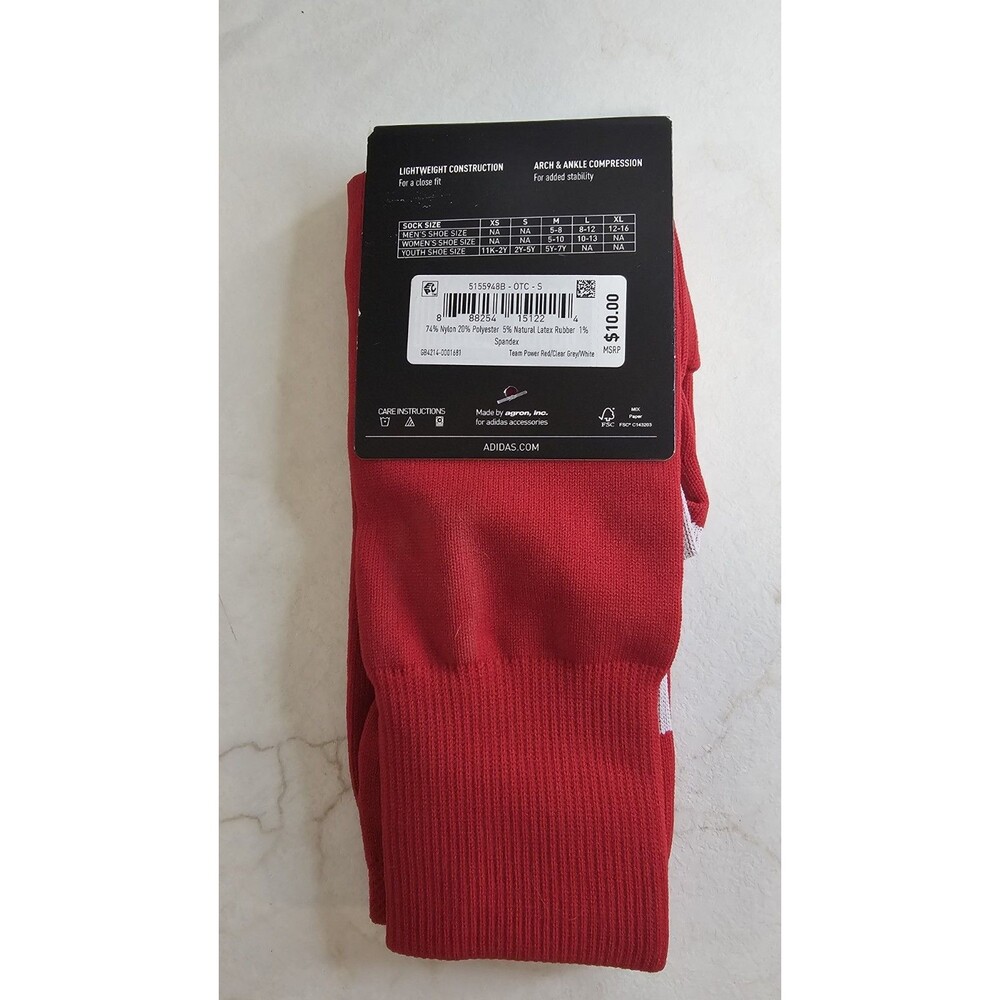 Adidas Metro Soccer Socks Red Size Small OTC Compression NWT - Picture 2 of 2